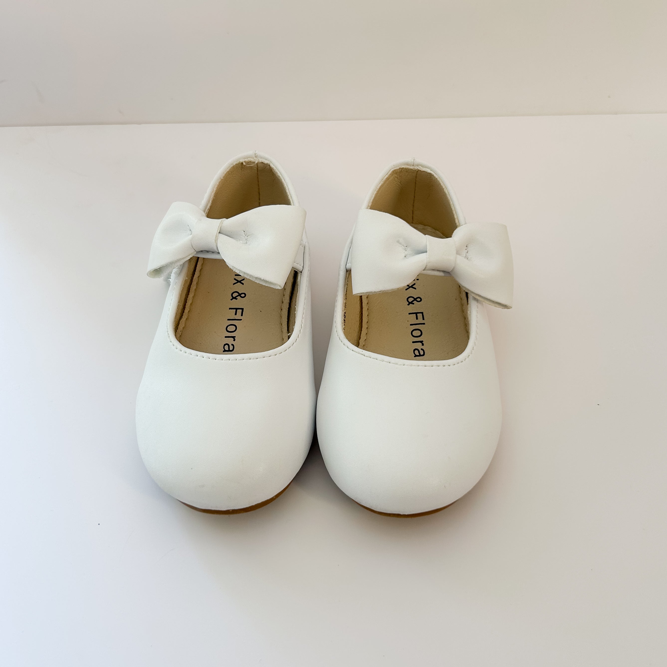 White Bow Kids Shoes